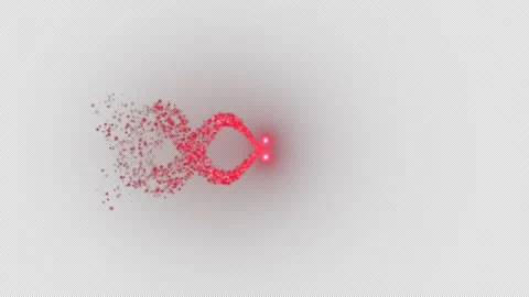 Red Infinity Particle Loop Fiery Light Trail Animation on transparent background Stock Footage 319691443