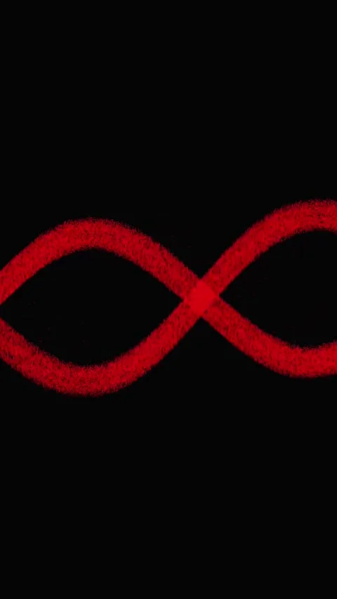 Red Infinity Symbol Drawn with Textured Brush Strokes on vertical mobile vi.. Stock Footage 321727499