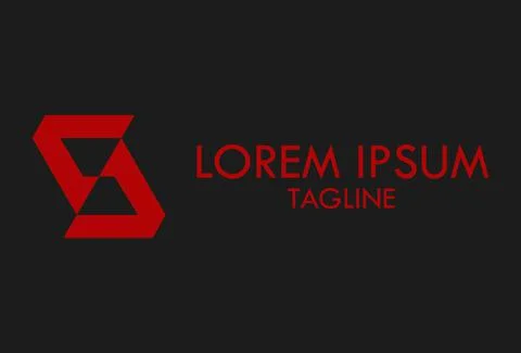 Red Infinity Triangle with Black Background Logo Design	 Stock Illustration