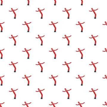 Red inflatable air dancers creating seamless promotion pattern Stock Illustration