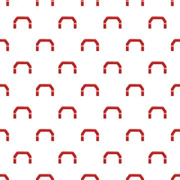 Red inflatable arch finish line gate pattern Stock Illustration