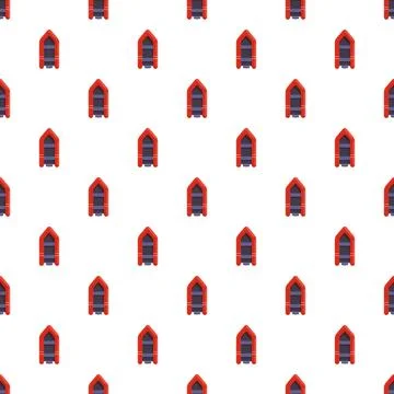 Red inflatable boat pattern creating nautical background 스톡 일러스트