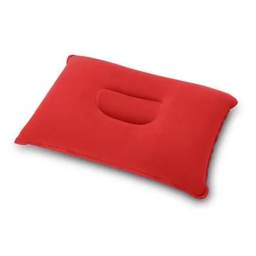 Red inflatable pillow isolated white background Stock Photos
