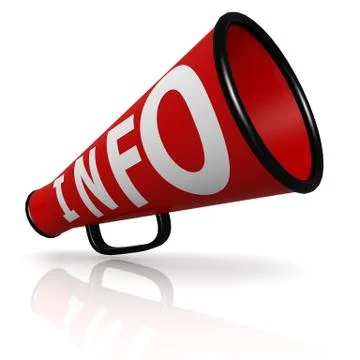Red info megaphone Stock Illustration