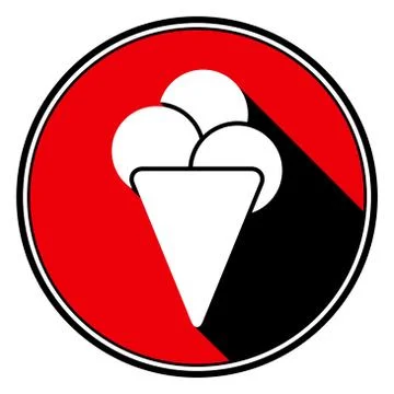 Red information icon - white ice cream Illustrazione stock