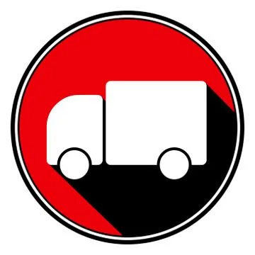 Red information icon - white lorry car Stock Illustration