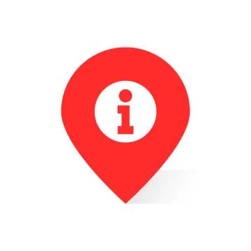 Red information logo like map pin or geotag Stock Illustration