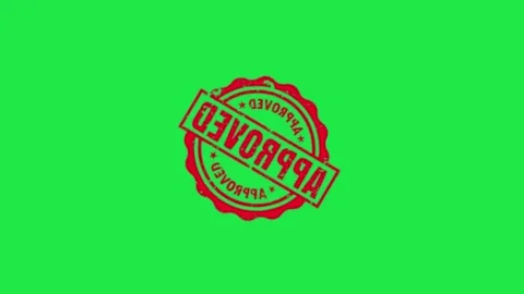 Red Ink Approved Stamp Animation Green Screen Video stock 302942882