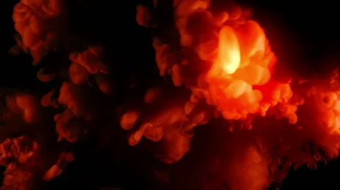 Red ink ascending like in a big explosion, on black background Stock-Footage 42308991