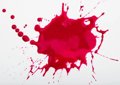 Red ink blot on white background Stock Photos