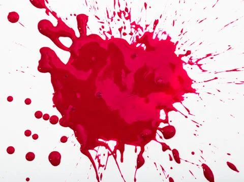 Red ink blot on white background Stock Photos