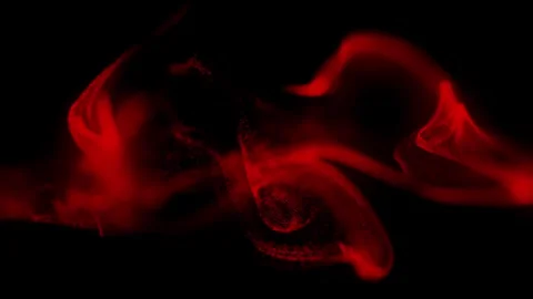 Red ink fluid floating and spreading slow Stock Footage 276610459