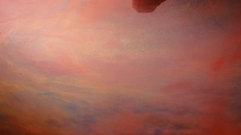 Red ink infusion water abstract paints motion flow Stock Footage 110754818