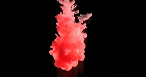 Red Ink Paint in Water Creating Liquid Artistic Shapes Stock Footage 85671792