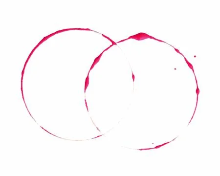Red ink ring stain mark on white background. Stock Photos