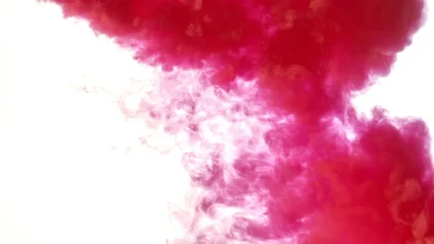 Red ink water explosion from above in slow motion. Acrylic ink in water on a  Stock Footage 192405011