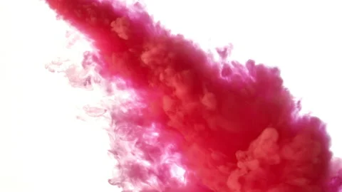Red ink water explosion from above in slow motion. Acrylic ink in water on a  Stock Footage 192470902