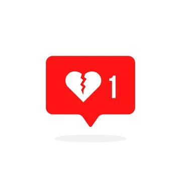 Red instant message with broken heart Stock Illustration
