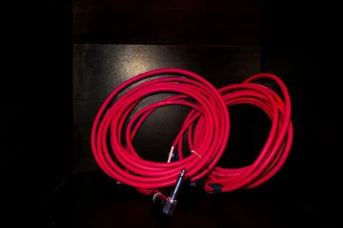 Red Instrument cable - Close Up Foto stock