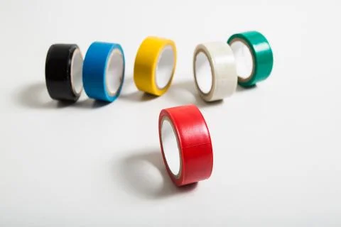 Red insulating tape roll Stock Photos