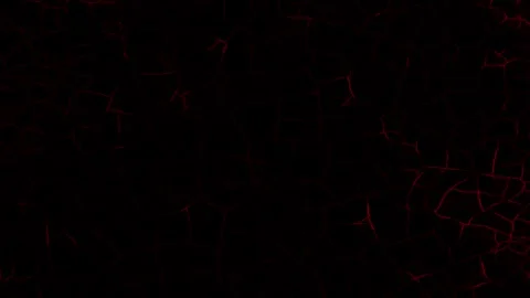 Red Intense Glowing Cracks in Black Surface 4K Loop Stock Footage 313565704
