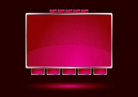 Red interface Red and black interface with silver bevels and drop shadow C... Stock Photos