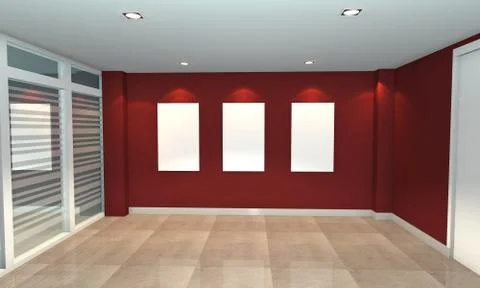 Red interior gallery Stock Illustration