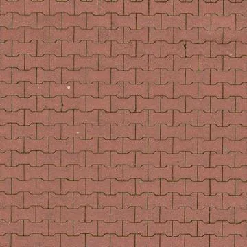 Red Interlocking I-Shape Paver Blocks Surface Stock Photos