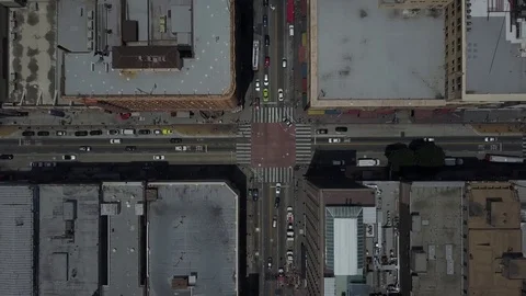 Red Intersection Aerial 스톡 동영상 75984849