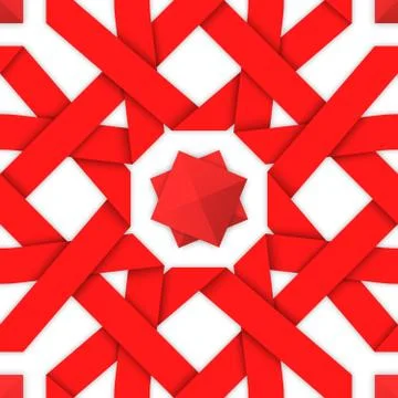 Red interwoven ribbons. Seamless pattern Stock Illustration