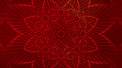 Red intricate geometric pattern with stars and lines. 库存影片 280489889