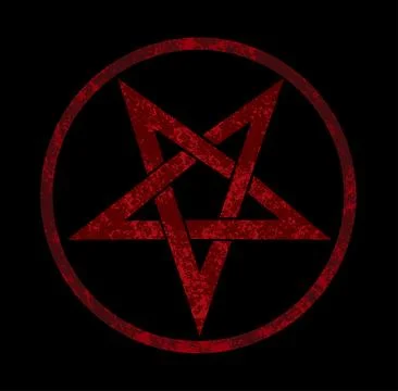 Red inverted pentagram Stock Illustration