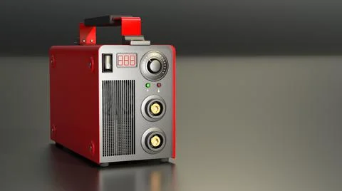 Red inverter arc welding device, fictitious cgi Stock Illustration