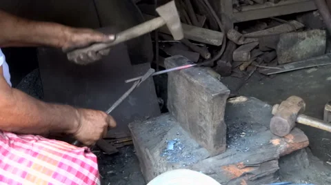 Red iron nail Stock Footage
