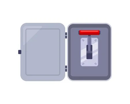 Red iron switch in the cabinet. Stock Illustration