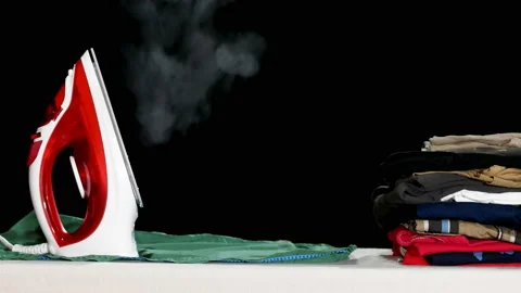 Red iron with vapour Stock Footage 86874441