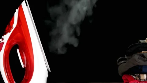 Red iron with vapour Stock Footage 90017437