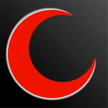 Red islamic symbol on black background Stock Illustration