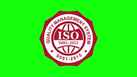 Red ISO 9001 2015 Quality Management System Badge Video stock 322788735
