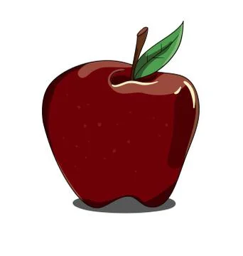 Red isolated apple on white background Stock Illustration