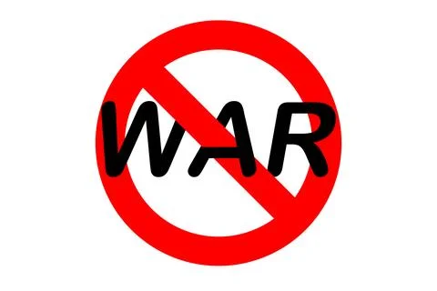 Red Isolated Not Allowed stop war sign Stock Illustration
