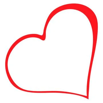 Red Isolated Vector Heart On White Background. Stock Illustration