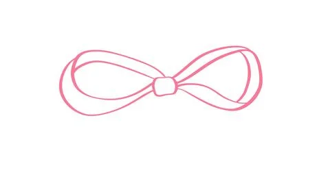 Red isolated vector ribbon bow vector illustration for presents Pink decorative Stock Illustration