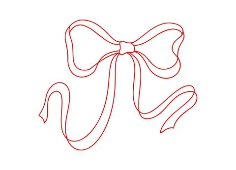 Red isolated vector ribbon bow vector illustration for presents Pink decorative Stock Illustration