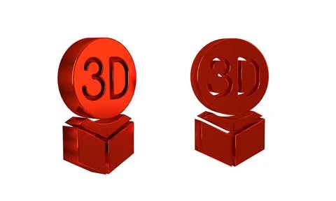 Red Isometric cube icon isolated on transparent background. Geometric cubes.. Stock Illustration