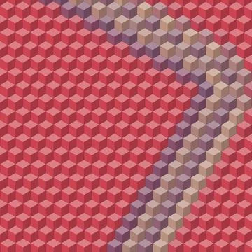 Red isometric cube pattern wallpaper Illustrazione stock