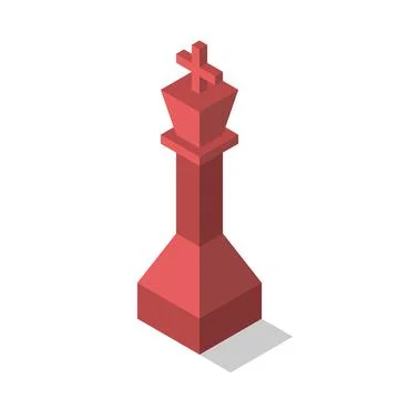 Red isometric king isolated Stock Illustration