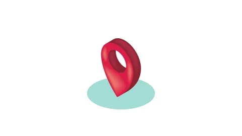 Red isometric location pin icon floating with shadow on white background fo.. Stock Footage 334268381