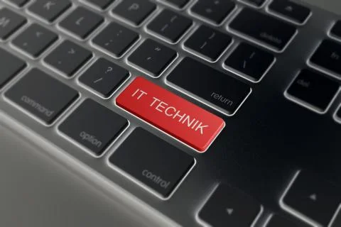 Red it technik keyboard button Stock Illustration