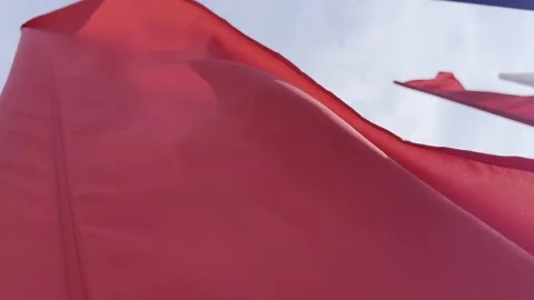 A red jacket with a white background Stock Footage 278504419